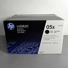 HP 05X LaserJet Black Toner Cartridge Dual Pack CE505XD For HP P2055