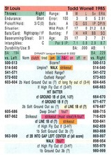 Todd Worrell DYNASTY LEAGUE BASEBALL GAME ALL TIME TEAMS 1985 Cardinals