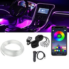 1 PC Car LED Strip Lights, 16 Million Colors 5 in 1 with 236 inches Fiber Opt...