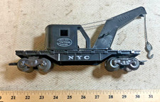 Marx New York Central all black 8 wheel Crane - Type G trucks TAP couplers (C)