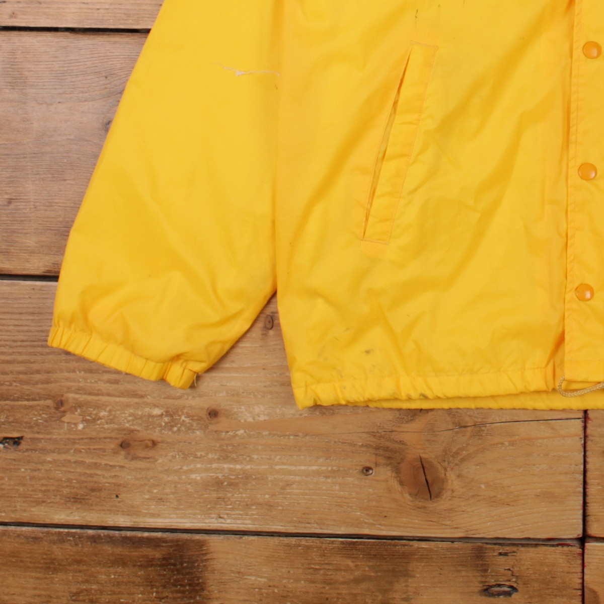 Vintage Coach Jacket M Mens 80s Yellow USA Made Nylon Lined Windbreaker Workwear thumbnail 10
