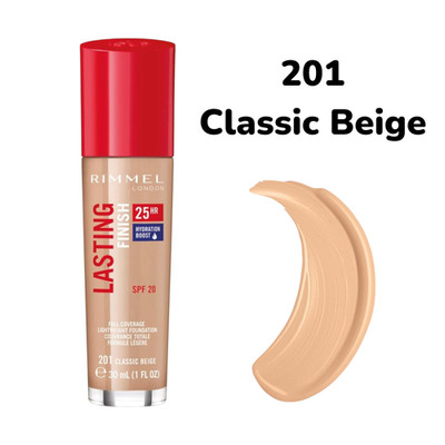 Rimmel Lasting Finish 25HR Foundation LSF20 30ml 150 Rose 201 Classic Beige