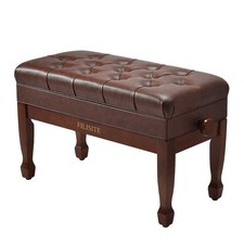 Adjustable Duet Piano Bench with Storage, Heavy Duty Solid Wood Double Piano ...
