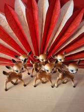 Vintage 60's Hard Plastic Big Eyed Spotted Fawn Deer Fig Kitschy Figure 3-1/2"