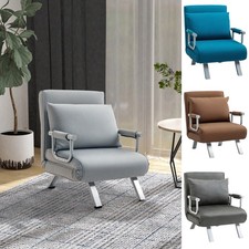 Single Chair Bed Armchair Sofa Bed Guest Sleeper Lounge with Pillow
