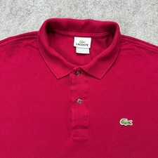 Lacoste Polo Shirt Men FR7 Men 2XL Red Regular Fit Solid Short Sleeve 46" x 28"