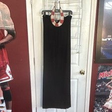 twenty one Black Solid Stretch Maxi Dress M Regular Sleeveless Halter Beaded