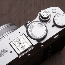 Mahjong Kitten Metal Hot Shoe Cover Shutter Button For Nikon Fuji Leica Sony