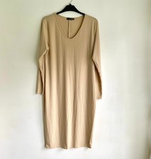 Maxi Dress Plus Size 22 Brand New, Long Sleeves, Beige, Stretchy