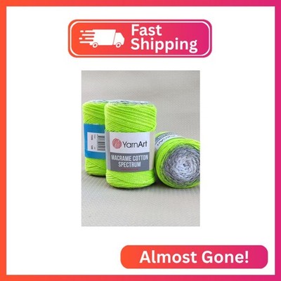 MACRAME Yarn Art Cotton Spectrum Cord Harmonious Colors, Unique Crafts 8.80 Oz,