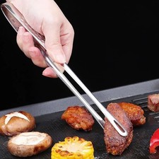 Long Stainless Steel Kitchen Tongs Non-Slip Heat Resistant BBQ Grill Tongs for S