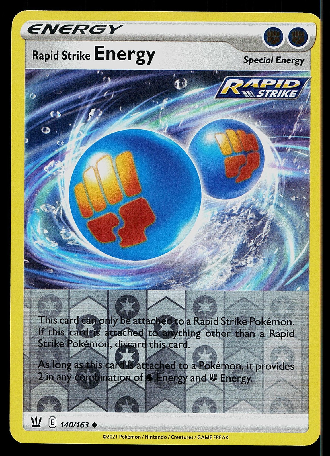 Pokemon Card Battle Styles Rapid Strike Energy 140/163 Uncommon Reverse Holo