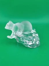 Faberge Crystal Polar Bear Signed Igor Carl Faberge Made in France. Missing Fish