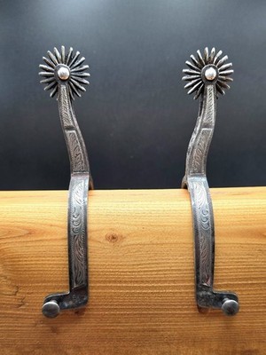 Early August Buermann Sterling Overlay Spurs Marked