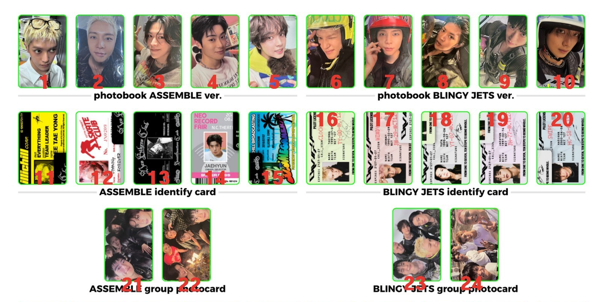 NCT 127 - ALBUM BLINGY Official Photocard KPOP TAEYONG JAEHYUN