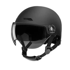 Black Vintage Motorcycle Retro Half Helmet Scooter Bike MTB Cycling Cruiser UK