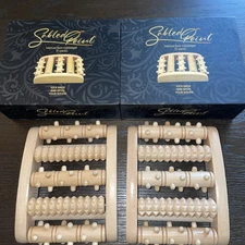 2 NEW Sabled Point Wooden Foot Massager Roller Plantar Fasciitis HIGH QUALITY