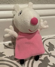 Peppa Pig Suzy Sheep 2003 Plush Talking Lamb Pink Dress Sound 8" Jazwares