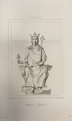 Gravur Frankreich XII. Jahrhundert  PHILIPPE AUGUSTE 