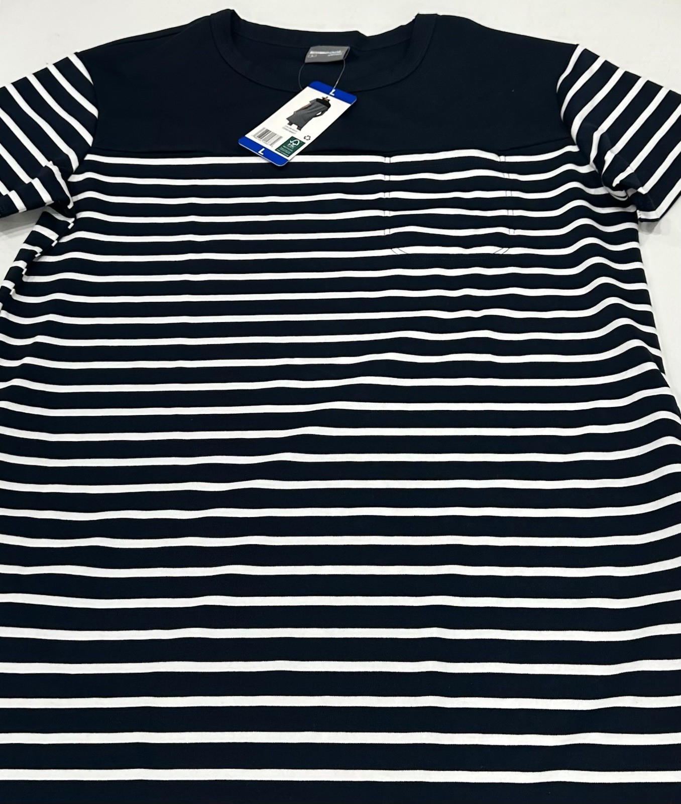 32 Degrees Cool Women's Crew Neck Short Sleeve Dress, Navy, Size L