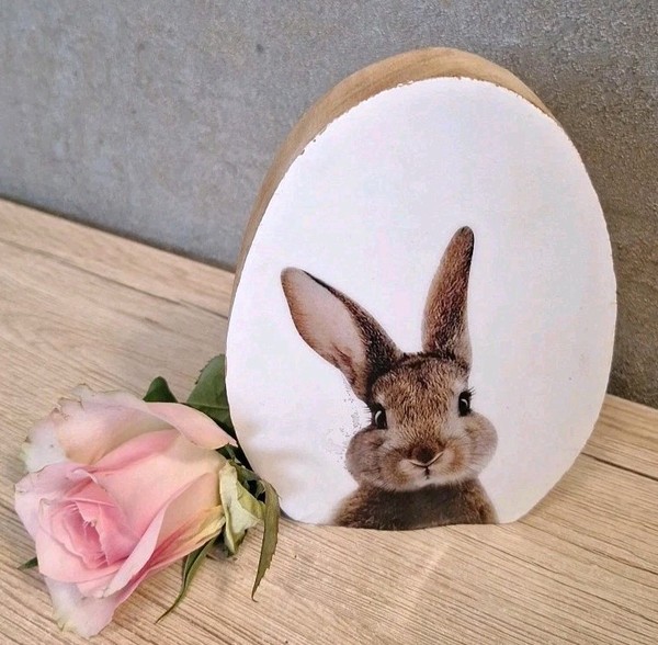 Deko Hase, Ei, FrüHling, Osterhase,Formano, Ostern, Holz, 15Cm, Osterei, Neu 🐰-image