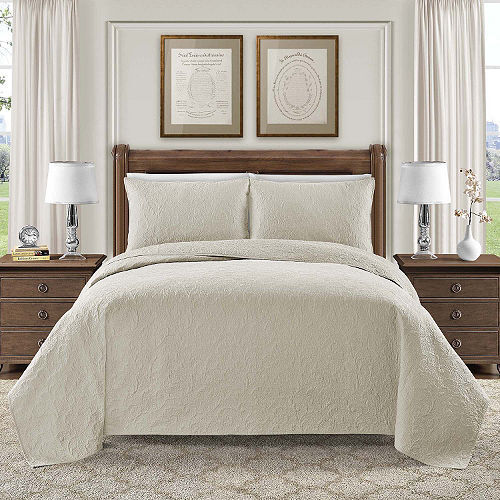 Hotel Luxury Reserve Collection Bellisima 3 Piece Embroidered Quilt Set~3 Colors - Picture 1 of 6