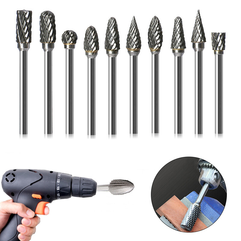 for Carving Dremel Burrs Burr Set Rotary Cutting Carbide Tungsten Tool Bit 1/8