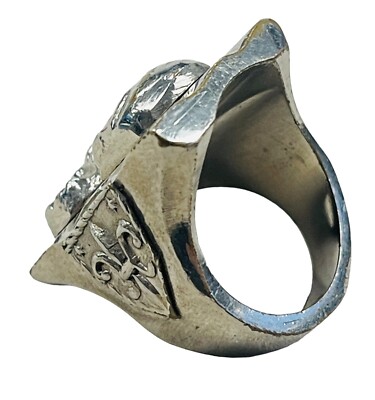 Vintage Rare 1940s Mexican Biker Ring Mixed Metals Skull Vintage Rare 1940s Mexican Biker Ring Mixed Metals Skull