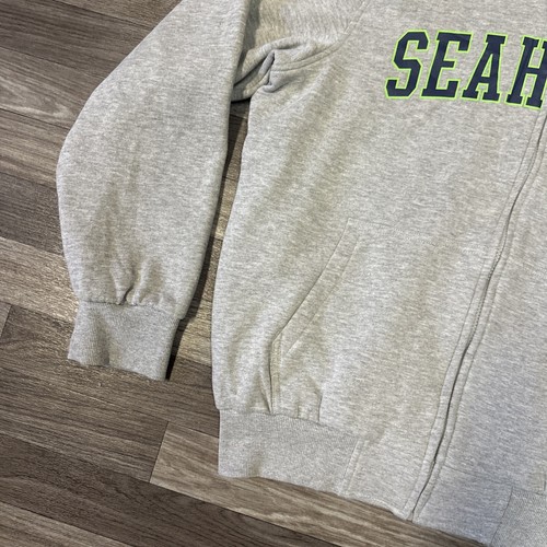 NFL Seattle Seahawks Full Zip Hoodie Sweatshirt Jacket Men’s Medium Gray Lined - Picture 3 of 8