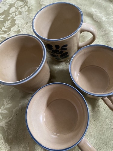 Pfaltzgraff Folk Art Mugs 2 Large Two Small Soup Mugs ASO Gilmore Girls Kitchen - Picture 7 of 10