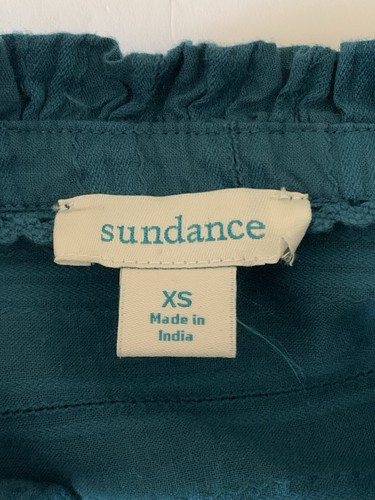 Sundance Catalog Blue Button Front Shirt Top Size XS Long Sleeves Embroidered - Picture 4 of 9