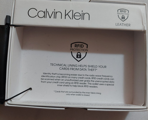 Calvin Klein LeatherTrifold ID/ Card Wallet RFID Protection 31KA160003 - Picture 4 of 5
