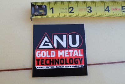 GNU Snowboards Gold Metal Technology Banana Asymmetry Snow Snowboarding STICKER