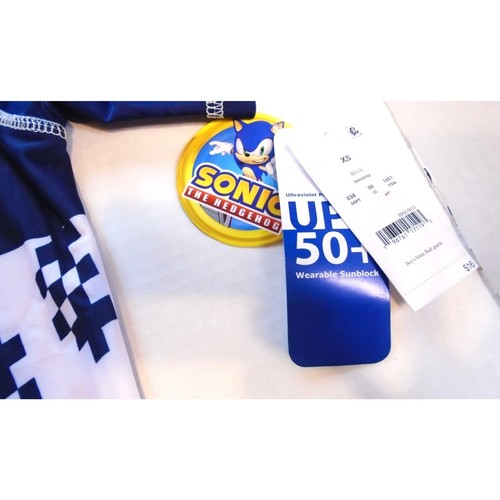 New Sonic Hedgehog SEGA XS UV Protector UPF +50 Wearable Sunblock Swim Top - Picture 5 of 7