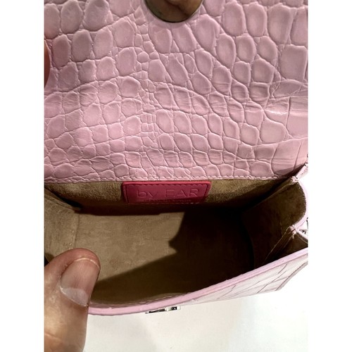 By FAR Mini Croco Embossed Leather Bag in Pink - Picture 8 of 8