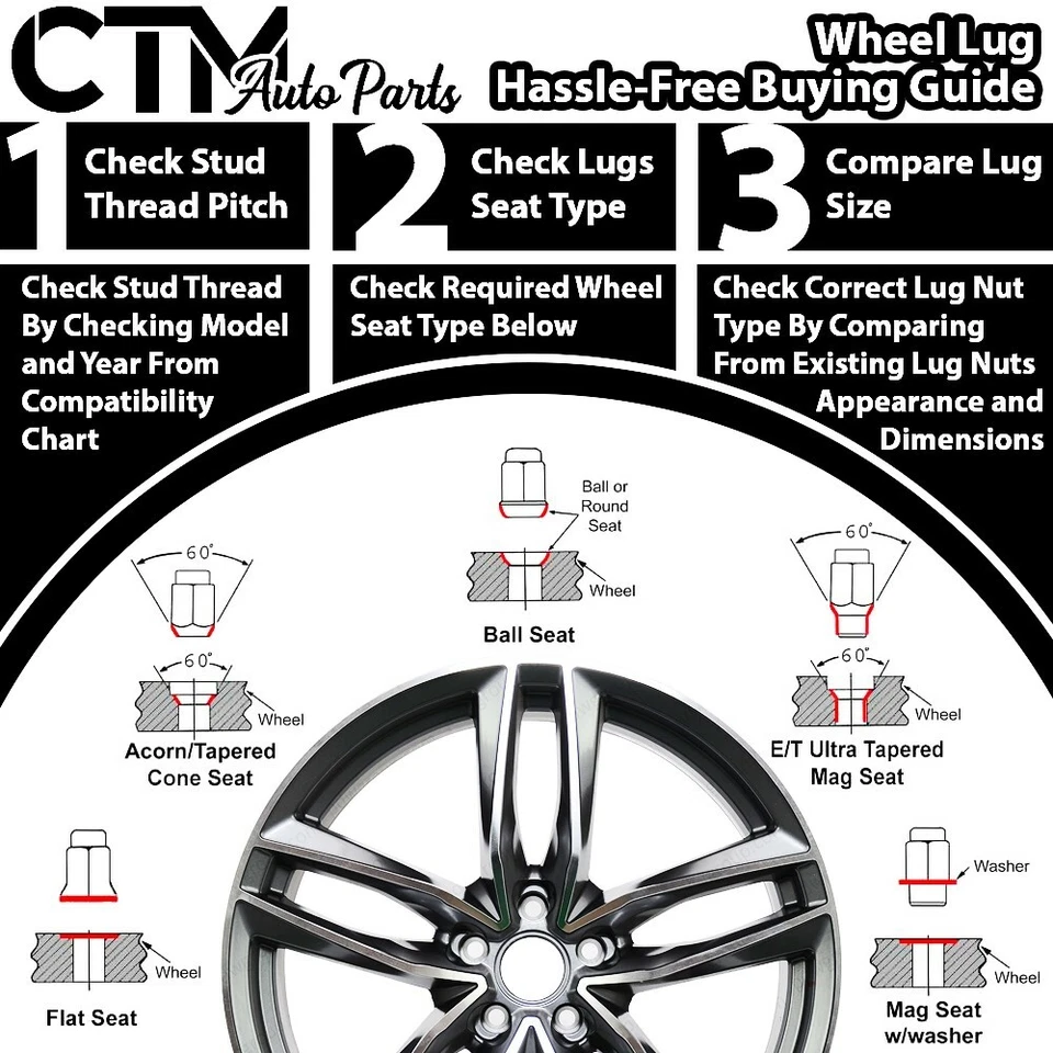 20x Tuerca de repuesto cromada Mitsubishi OEM Factory Mag Style 12x1,5 MR455707 Foto 3 de 3