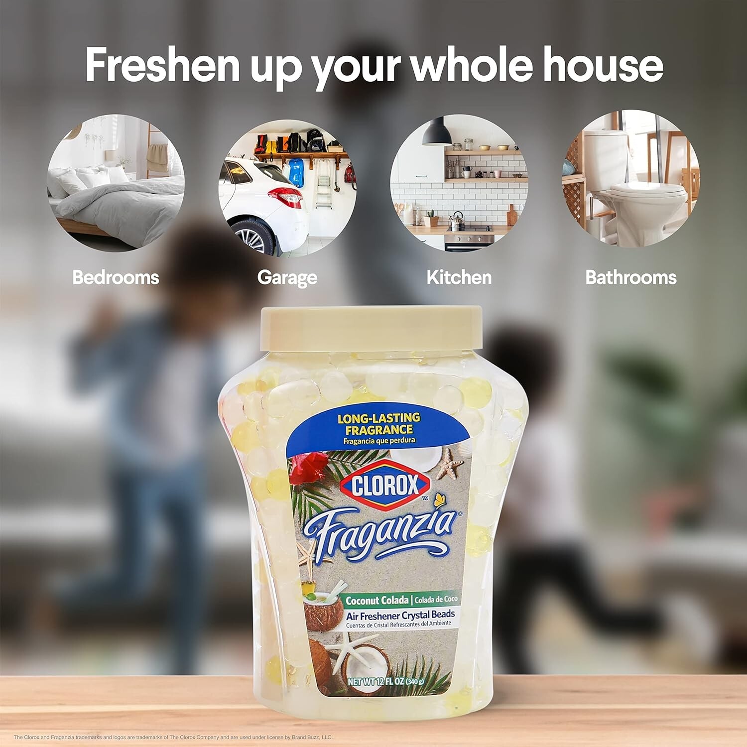 Clorox Fraganzia Air Freshener Crystal Beads Coconut Colada 12oz Long