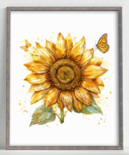 Sunflowers Wall Art Print, Sunflowers Wall Art, Home Decor, Botanical Print 98