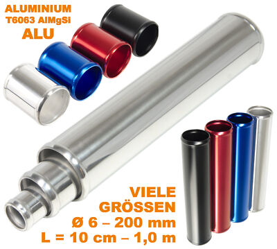 ALU-ROHR 10 20 30 60 100 cm AUSWAHL poliert Silikonschlauch Alurohr Aluminium 