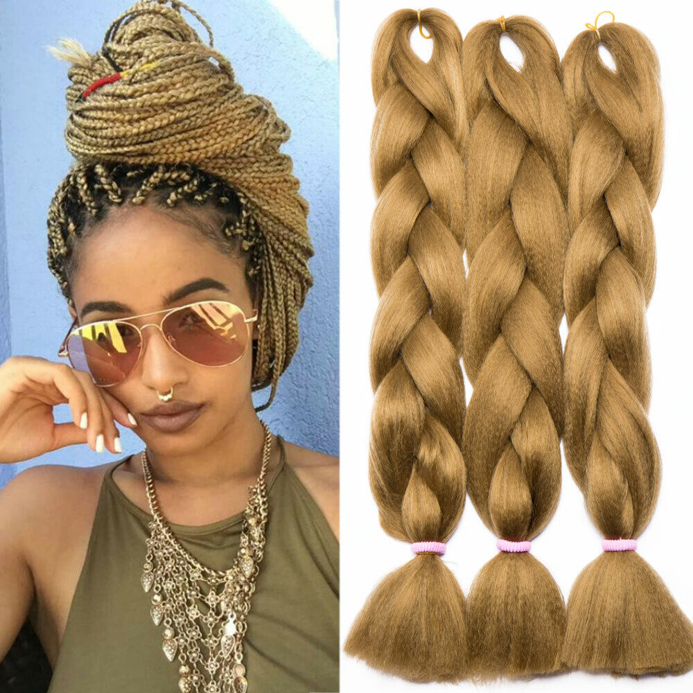 24 Long Jumbo Braiding Hair Extensions Box Braids Afro Twist Ombre For  Human US