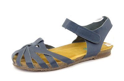 Greenova Riemensandaletten Klettschuh Damen Sandalen Schuhe Leder Blau Gr. 39