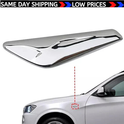 Left Driver Side Fender Chrome Emblem Moulding For BMW X3 F25 X4 F26 2015-2017