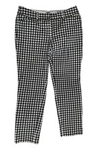 Talbots Hampshire Ankle Pants Women  s Size 10 White Black Gingham Check