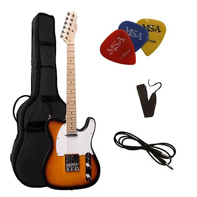 E-Gitarre TC-sunburst, Set Mit Tasche Band 3xPiks/Plektren - Foto 8