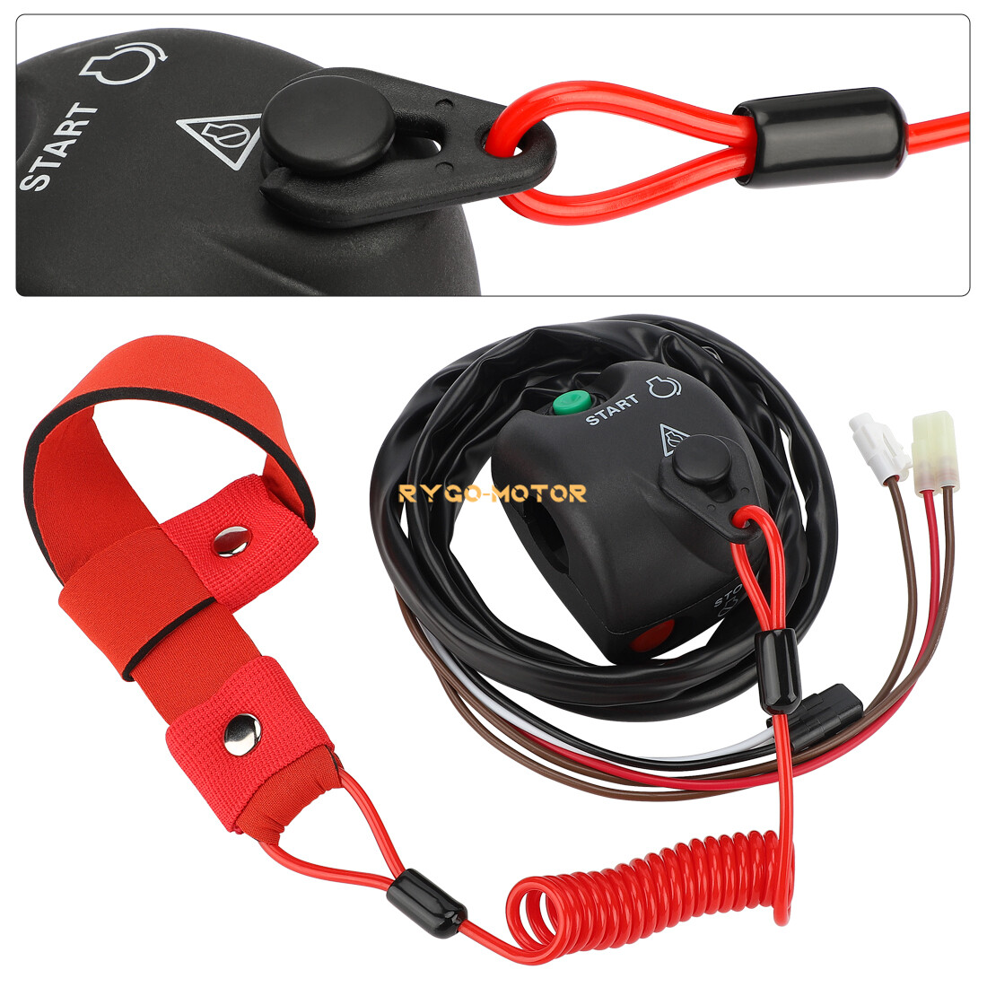 Handlebar Start Stop Switch &Lanyard for Yamaha XL1200 WaveRunner