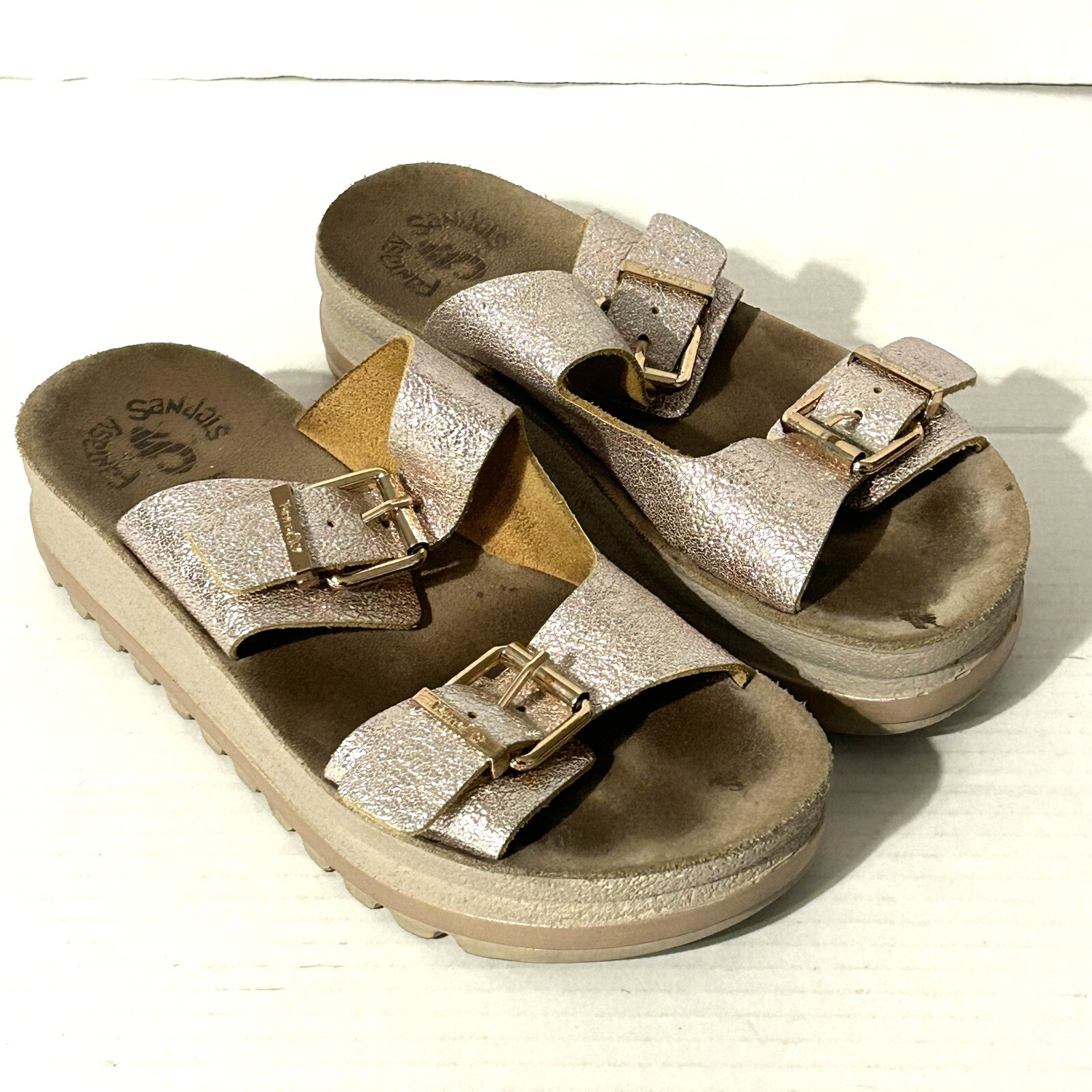 Reef Fantasy Sandals Melanie Flatforms Rose Two Strap Slide Size 37 US 6.5