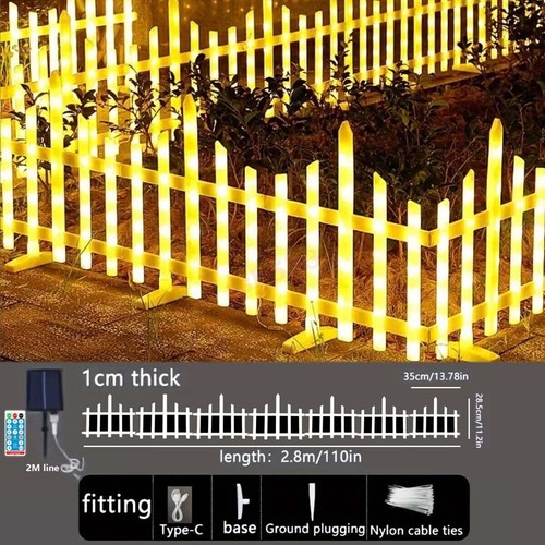 2025 ALL-NEW Solar Powered Garden Fence Lights Outdoor Picket Border Xmas Lamp - Picture 25 of 29