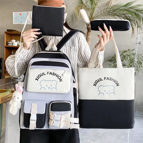 Doppel Schulter Rucksack Junge und Mädchen Schultasche Reiserucksack vierteiliges Set - Bild 5 von 21