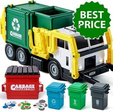 Large Friction Powered Garbage Truck Toy Set, Includes Dumpster, and Learning...