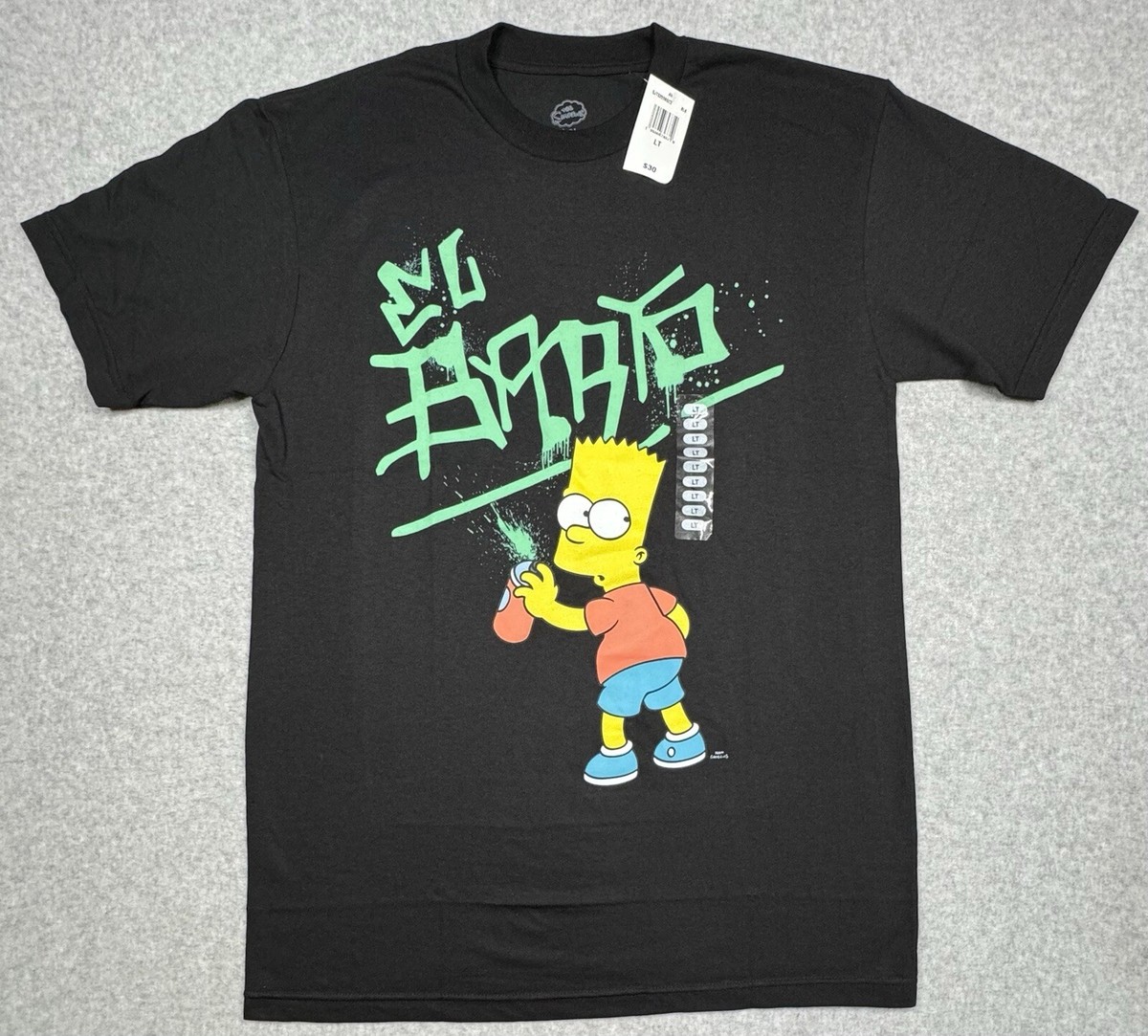 The Simpsons Mens Big & Tall Bart Simpson El Barto Black Shirt NWT 
